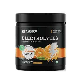KETOFY Wellcore - Electrolytes -200g Orange Electrolyte Drink With 5 Vital Electrolytes: Na, Mg, Ca, K, PO4 Sugar Free Electrolyte Powder Fat Fuel Powered for Sustained Energy Keto Electrolyt