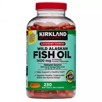 Kirkland Signature Wild Alaskan Fish Oil 1400mg, 230 Softgels | USA
