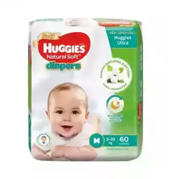 Huggies Dry Diapers (M 5-10kg) 60Pcs