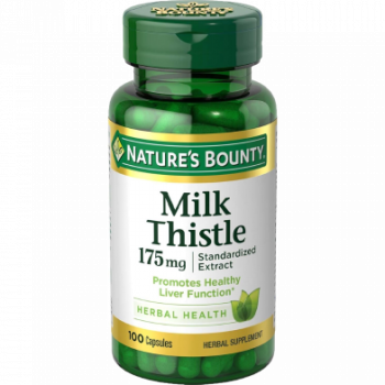 Milk Thistle by Nature's Bounty, Herbal Health Supplement, Supports Liver Health, 175mg, 100 Capsules, Country of Origin: USA