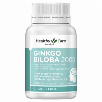 Healthy Care Ginkgo Biloba 2000mg, 100 Capsules | Australian Made