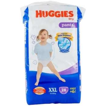 Huggies Dry Pants Baby Diaper Pant Xxl 15-25kg (Buy 28 Get 6 Free)