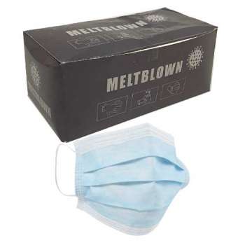 Meltblown Disposable Face Mask 3ply with Nose bar 50pcs
