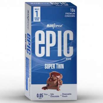 Manforce Epic Desire Super Thin Premium Silk Chocolate Flavored Condoms 10pcs