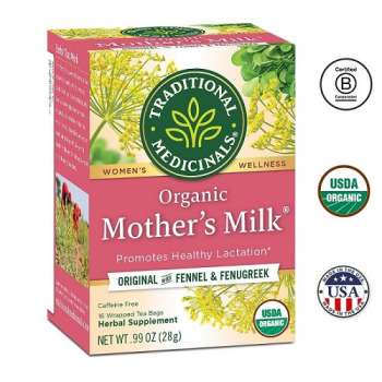 Traditional Medicinals Organic Mother's Milk Women's Tea, Promotes Healthy Lactation, 16 Tea Bags