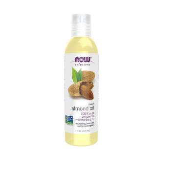 NOW Solutions 100% Pure Unscented Sweet Almond Moisturizing Oil, 118ml, USA