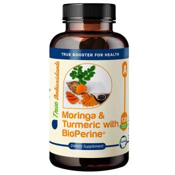 TrueMed Moringa and Turmeric with Bioperine 1100 Mg 120 Vegetable Capsules