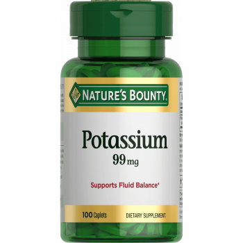 Nature's Bounty Potassium Gluconate 99mg, 100 Caplets | USA Made