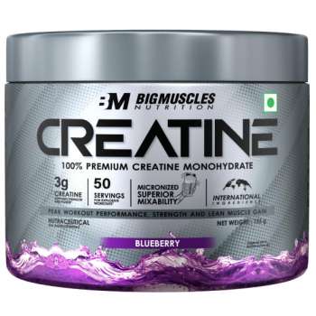 Bigmuscles Nutrition Creatine, Blueberry | 155g, 50 Servings | Imported