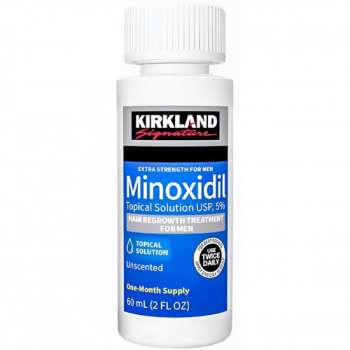 Kirkland Signature Topical Minoxidil 5% Extra Strength for Men Hair Regrowth Treatment 1 Month Supply