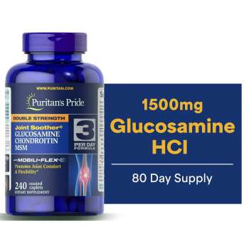 Puritan's Pride Double Strength Glucosamine, Chondroitin & MSM Joint Soother, 240 Caplets