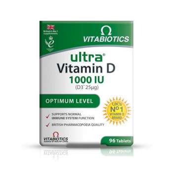 Vitabiotics Ultra Vitamin D 1000IU, 96 Tablets, UK