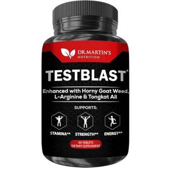 Dr. Martins TESTBLAST, Naturally Boost Stamina, Endurance,  Burn Fat & Build Lean Muscle Mass, 60 Count, USA