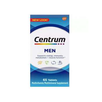 Centrum Multivitamin for men, Multivitamin/Multimineral Supplement with Iron, Vitamin D3, B Vitamins and Antioxidant Vitamins C and E, Gluten Free, Non-GMO Ingredients, 65 Count, USA