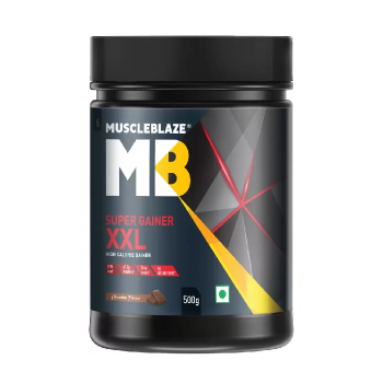MuscleBlaze Super Gainer XXL for Muscle Growth, 500gm, Chocolate Flavor