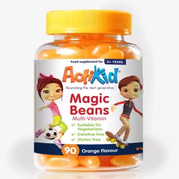 ActiKid Magic Beans Multi-Vitamin 90x Orange Flavor Jelly Beans