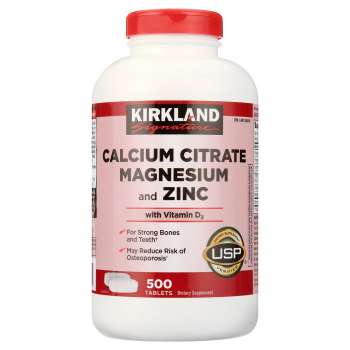 Kirkland Signature Calcium Citrate Magnesium and Zinc, 500 Tablets | USA