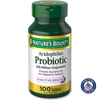 Nature's Bounty Probiotic Dietary Supplement, Supports Digestive and Intestinal Health, 100 Tablets, USA