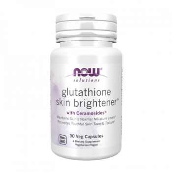 NOW Solutions, Glutathione Skin Brightener with Ceramosides | 30 Veg Capsules