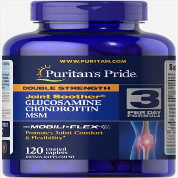 Puritan's Pride Double Strength Glucosamine, Chondroitin & MSM Joint Soother, 120 Caplets