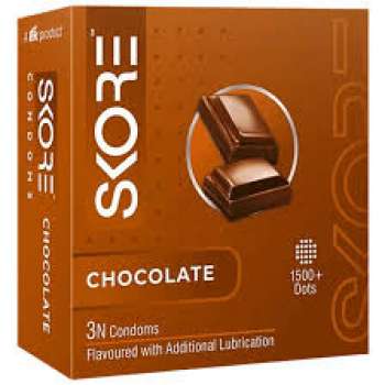 Skore 1500+ Dots Chocolate Flavored Condoms  3's Pack