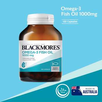 BLACKMORES Fish Oil 1000mg, Omega 3 EPA DHA, Improve Heart Health, Bone and Joint Health, helps Lower Cholesterol, 120 Capsules, Australia