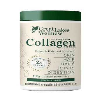 Great Lakes Wellness Collagen Peptides Powder for Skin, Hair, Nails, Joints & Digestionflavored - Quick Dissolve Hydrolyzed, Non-GMO, Keto, Kosher - 10 oz