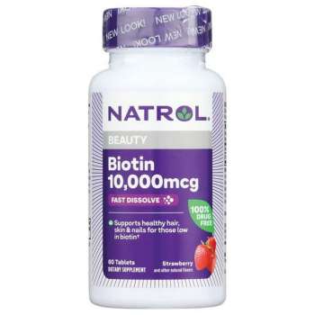 Natrol Biotin 10000mcg, 60 Tablets | USA
