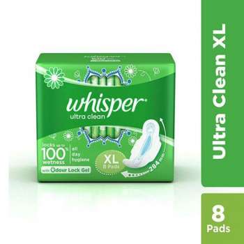 Whisper Ultra Clean Sanitary Napkin (XL Wings) 8 Pads
