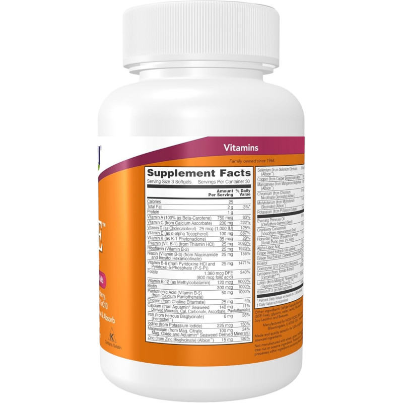 NOW Foods Supplements, Eve™ Women's Multivitamin with Evening Primrose, Cranberry, Green Tea, Horsetail Silica & CoQ10, 90 Softgels - Buy Online in Bangladesh | ePharma
