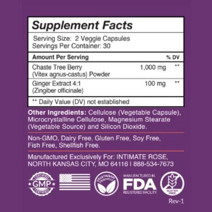 Intimate Rose Vitex Chasteberry 1000mg for Women, 60 Capsules - Buy Online in Bangladesh | ePharma