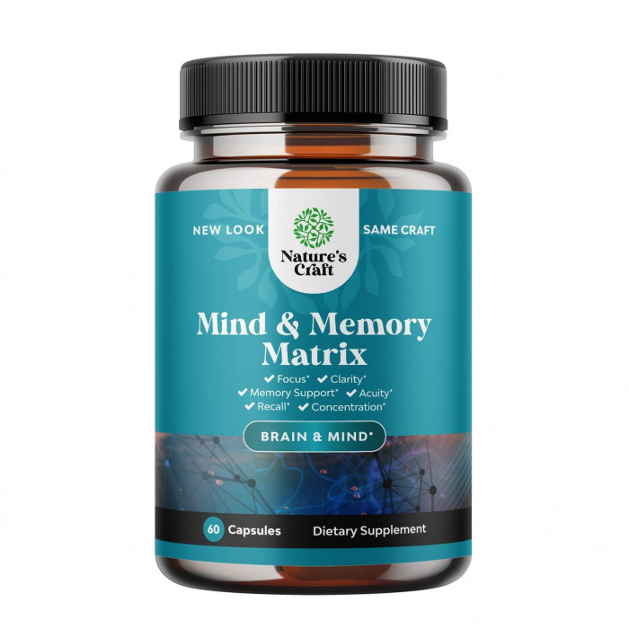 Natures Craft Mind and Memory Enhancement Supplement, Support brain health and mental performance, 60 Capsules, USA