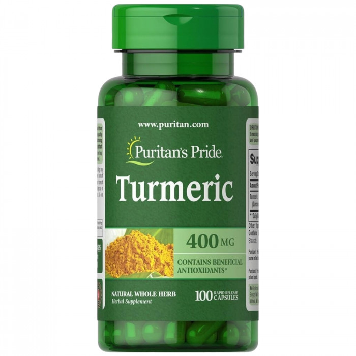Puritan's Pride Turmeric 400 mg - 100 Capsules | USA