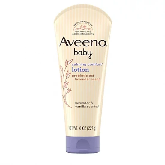 Aveeno Baby Calming Comfort Lotion with Prebiotic Oat, Lavender+Vanilla Scent 227g