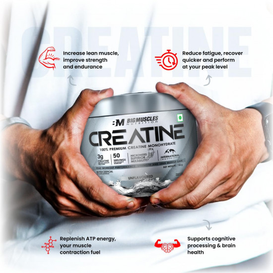 Bigmuscles Nutrition Creatine, Green Apple | 155g, 50 Servings | Imported - Buy Online in Bangladesh | ePharma