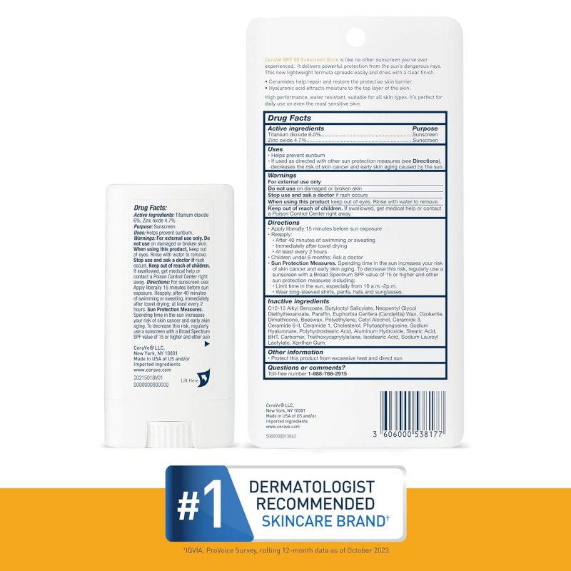 CeraVe Invisible Zinc Sunscreen Broad Spectrum SPF 50 Stick | 13.32g - Buy Online in Bangladesh | ePharma
