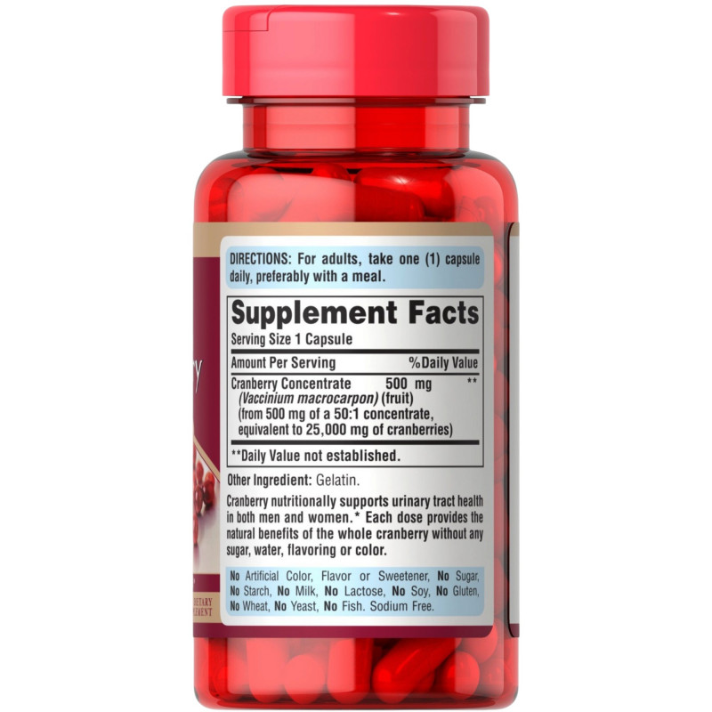 Puritan's Pride Naturally Sourced Cranberry Fruit Concentrate 500mg - Buy Online in Bangladesh | ePharma