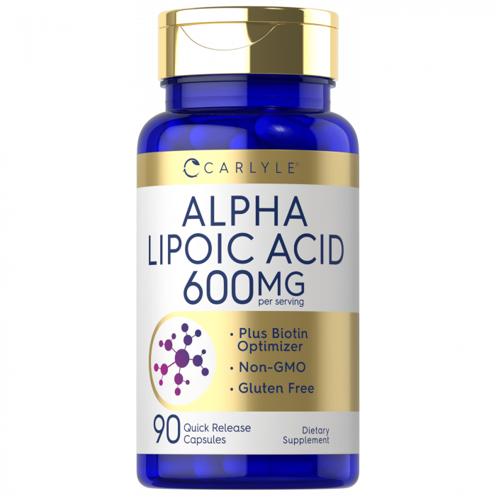 Carlyle Alpha Lipoic Acid 600mg, 90 Capsules | USA Made
