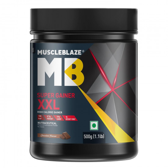 MuscleBlaze Super Gainer Xxl, Chocolate, 500g | Imported