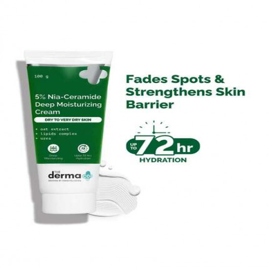 The Derma Co 5% Nia-Ceramide Deep Moisturizing Cream For Dry and Very Dry Skin | 100g