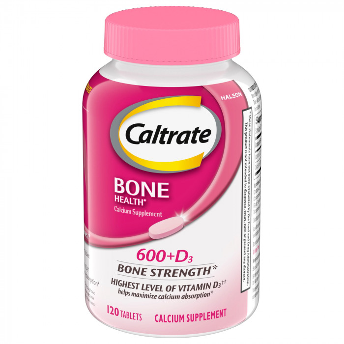 Caltrate 600 Plus D3 Calcium and Vitamin D Supplement 120 Tablets | USA Made