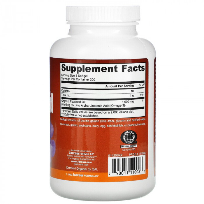 Jarrow Formulas Flaxseed Oil, Improve Heart Health, High in Omega3