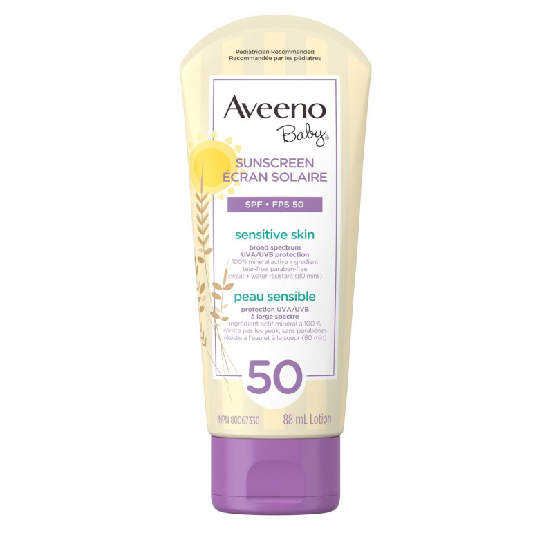 Aveeno Baby Mineral Sunscreen SPF 50 for Sensitive Skin (88ml)
