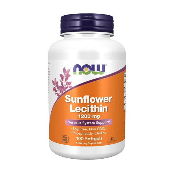 Now Foods Sunflower Lecithin 1200mg, Nervous System Support,100 Softgels