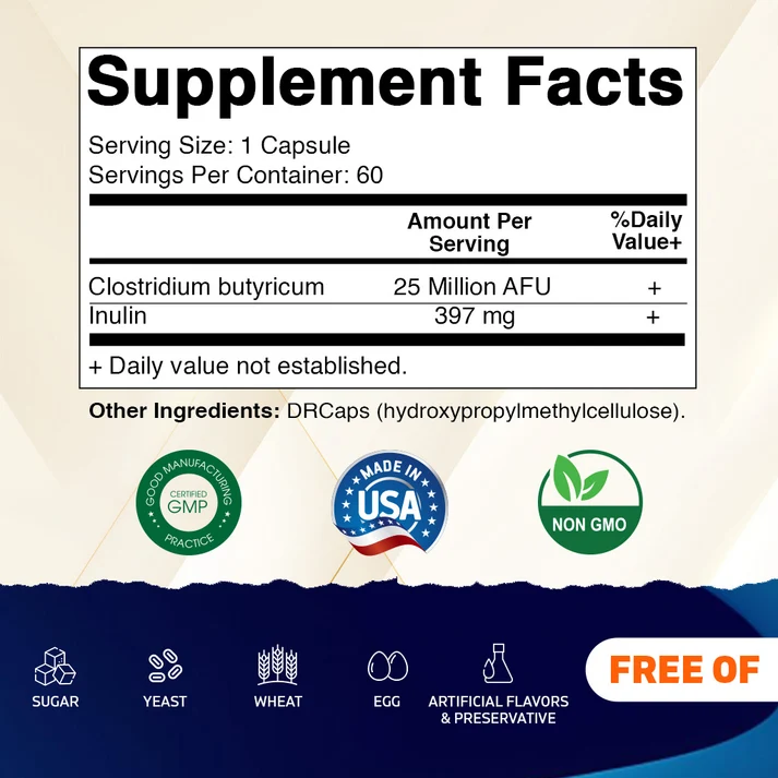 Vitamatic Clostridium Butyricum 25 Million, 60 DR Capsules - Buy Online in Bangladesh | ePharma